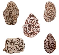 Set of 5 Piece New Mix Wooden Printing Blocks