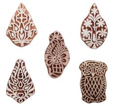 Set of 5 Piece New Mix Wooden Printing Blocks