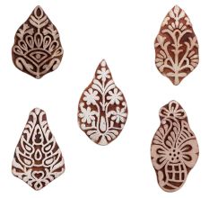 Set of 5 Piece New Mix Wooden Printing Blocks