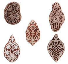 Set of 5 Piece New Mix Wooden Printing Blocks