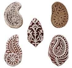 Set of 5 Piece New Mix Wooden Printing Blocks