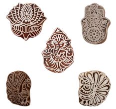 Set of 5 Piece New Mix Wooden Printing Blocks