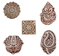 Set of 5 Piece New Mix Wooden Printing Blocks