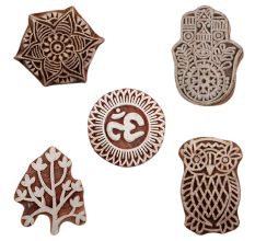 Set of 5 Piece New Mix Wooden Printing Blocks