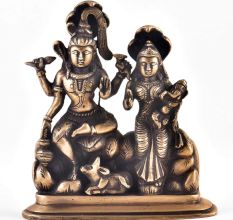 Vintage Brass Shiva Family Statue