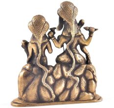 Vintage Brass Shiva Family Statue