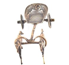 Vintage Brass Chariot pulled by Two Horses