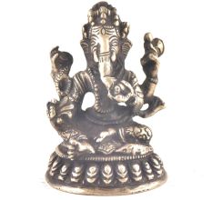 Brass Ganesha Sitting  Home Decor Statue