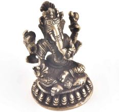 Brass Ganesha Sitting  Home Decor Statue