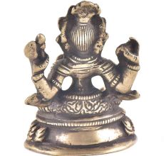 Brass Ganesha Sitting  Home Decor Statue