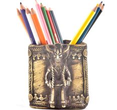 Tribal Brass Pen Pencil Holder