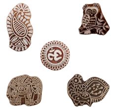 Set of 5 Piece New Mix Wooden Printing Blocks