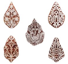 Set of 5 Piece New Mix Wooden Printing Blocks
