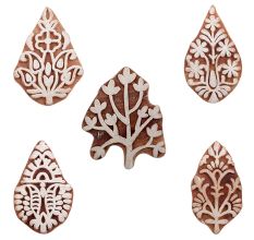 Set of 5 Piece New Mix Wooden Printing Blocks