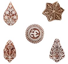 Set of 5 Piece New Mix Wooden Printing Blocks