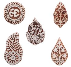 Set of 5 Piece New Mix Wooden Printing Blocks