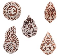 Set of 5 Piece New Mix Wooden Printing Blocks