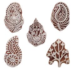 Set of 5 Piece New Mix Wooden Printing Blocks