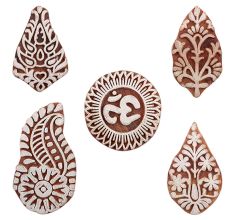 Set of 5 Piece New Mix Wooden Printing Blocks