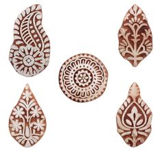 Set of 5 Piece New Mix Wooden Printing Blocks