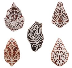 Set of 5 Piece New Mix Wooden Printing Blocks