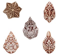 Set of 5 Piece New Mix Wooden Printing Blocks
