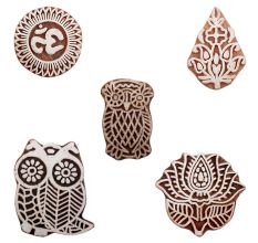 Set of 5 Piece New Mix Wooden Printing Blocks