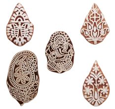 Set of 5 Piece New Mix Wooden Printing Blocks
