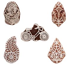 Set of 5 Piece New Mix Wooden Printing Blocks