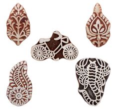 Set of 5 Piece New Mix Wooden Printing Blocks