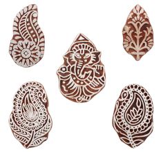Set of 5 Piece New Mix Wooden Printing Blocks