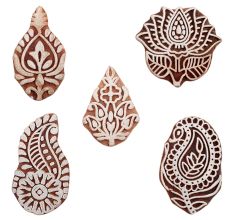 Set of 5 Piece New Mix Wooden Printing Blocks