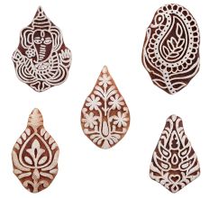 Set of 5 Piece New Mix Wooden Printing Blocks