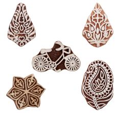 Set of 5 Piece New Mix Wooden Printing Blocks