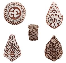 Set of 5 Piece New Mix Wooden Printing Blocks