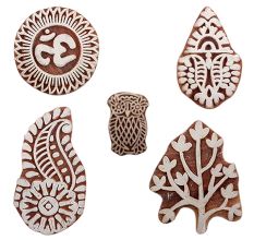 Set of 5 Piece New Mix Wooden Printing Blocks