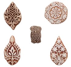 Set of 5 Piece New Mix Wooden Printing Blocks