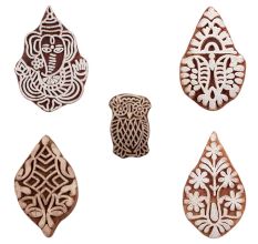 Set of 5 Piece New Mix Wooden Printing Blocks