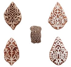 Set of 5 Piece New Mix Wooden Printing Blocks