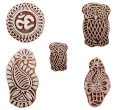 Set of 5 Piece New Mix Wooden Printing Blocks