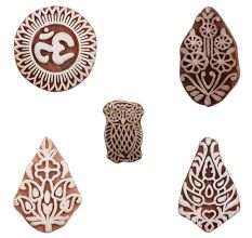Set of 5 Piece New Mix Wooden Printing Blocks