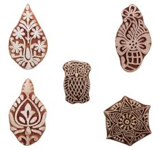 Set of 5 Piece New Mix Wooden Printing Blocks
