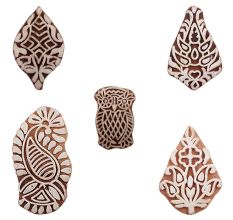 Set of 5 Piece New Mix Wooden Printing Blocks