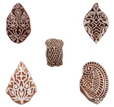 Set of 5 Piece New Mix Wooden Printing Blocks