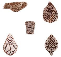 Set of 5 Piece New Mix Wooden Printing Blocks