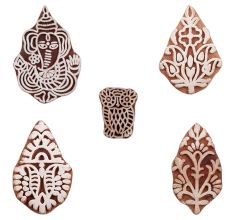 Set of 5 Piece New Mix Wooden Printing Blocks