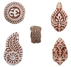 Set of 5 Piece New Mix Wooden Printing Blocks