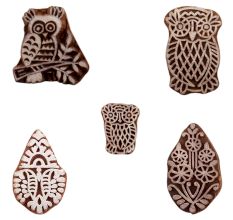 Set of 5 Piece New Mix Wooden Printing Blocks