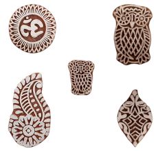 Set of 5 Piece New Mix Wooden Printing Blocks