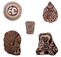 Set of 5 Piece New Mix Wooden Printing Blocks